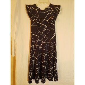 Women's Yathon Navy Striped Sleeveless Dress Size S